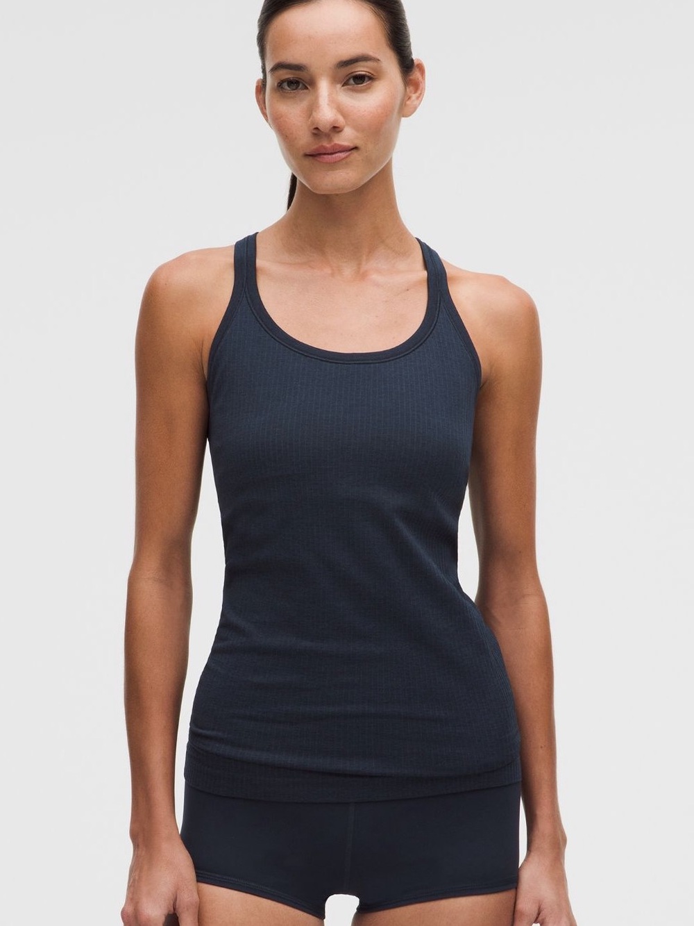 lululemon athletica Navy Ribbed Scoop Tank